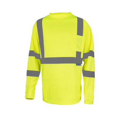 Wholesale Fluorescent Orange O Neck Reflective Safety Mens Custom Logo Sleeve Hi Vis T Shirt