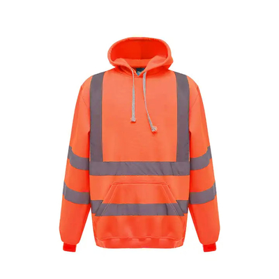 Construction Site Long Sleeve Plus Fleece Zipper Reflective Hoodie Outdoor Highlight Safety American Size Cardigan Coat