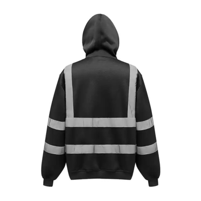 Construction Site Long Sleeve Plus Fleece Zipper Reflective Hoodie Outdoor Highlight Safety American Size Cardigan Coat