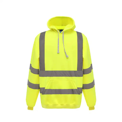 Construction Site Long Sleeve Plus Fleece Zipper Reflective Hoodie Outdoor Highlight Safety American Size Cardigan Coat