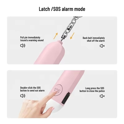 140db Emergency Self Defense Alarm Keychain Safety Defence Key Chain Led Security Personal Alarm Keychain For Women