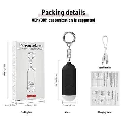 140db Emergency Self Defense Alarm Keychain Safety Defence Key Chain Led Security Personal Alarm Keychain For Women
