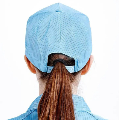 Antistatic Cleanroom Polyester Workshop Cap ESD Work Snapback Cap with Adjustable Buckle